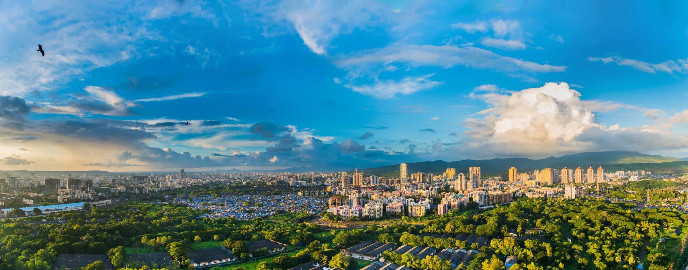 Chembur skyline with green hills
